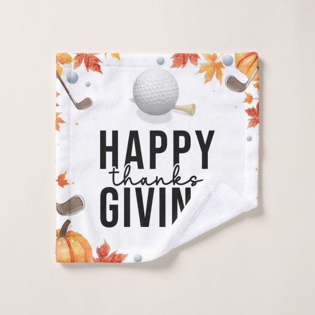 Golf Autumn themed golf course for golfer Wash Cloth (Wash Cloth)