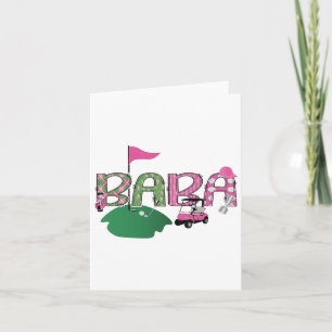 Golf Baba Hole In One Golf 1st Birthday Party Card