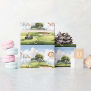 Golf Baby Boy at golf course Wrapping Paper