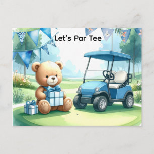 Golf Baby Boy Blue Golf Theme Baby Shower Postcard