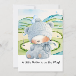 Golf Baby Boy Blue Themed Invitation