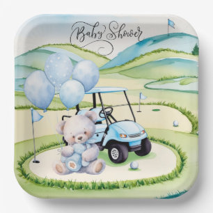 Golf Baby Boy Blue Themed Paper Plates
