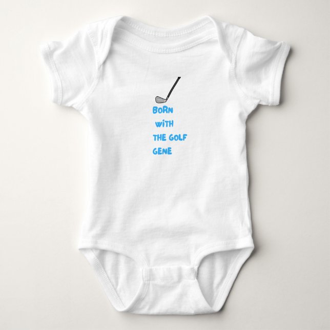 Golf baby boy Born with the golf gene  Baby Bodysuit (Front)