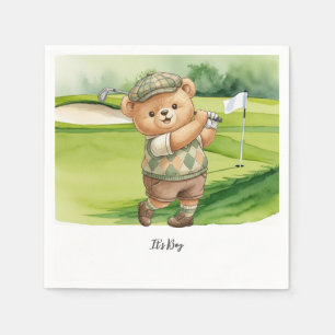 Golf Baby Boy golfing in golf course Napkins