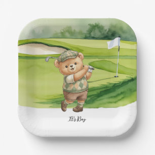 Golf Baby Boy golfing in golf course Paper Plates