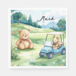 Golf Baby Boy on putting green Napkins
