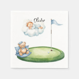 Golf Baby Boy on putting green Napkins