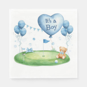 Golf Baby Boy on putting green Napkins