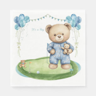 Golf Baby Boy on putting green Napkins