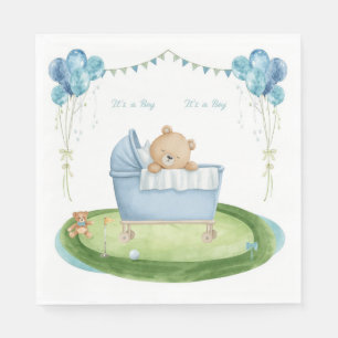 Golf Baby Boy on putting green Napkins
