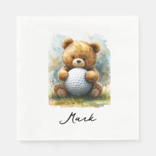 Golf Baby Boy on putting green Napkins