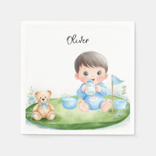 Golf Baby Boy on putting green Napkins