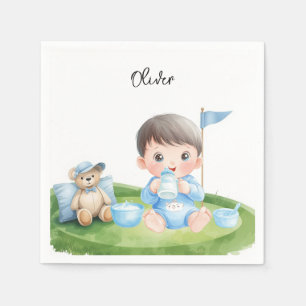 Golf Baby Boy on putting green Napkins
