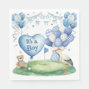 Golf Baby Boy on putting green Napkins