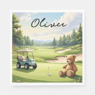 Golf Baby Boy on putting green Napkins