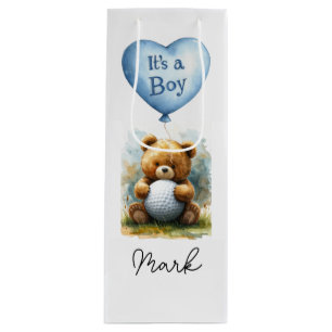 Golf Baby Boy themed at golf course Wine Gift Bag
