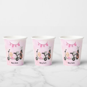 Golf Baby Girl for Baby Shower on pink Paper Cups