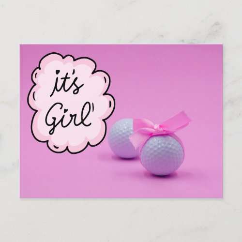 Golf baby girl its Girl on Pink Background    Postcard
