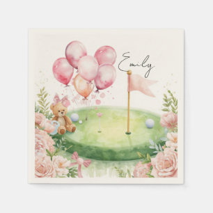 Golf Baby Girl on Putting green Napkins