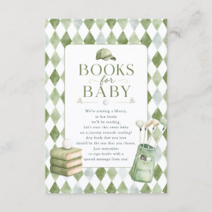 Golf Baby Shower Books for Baby Card