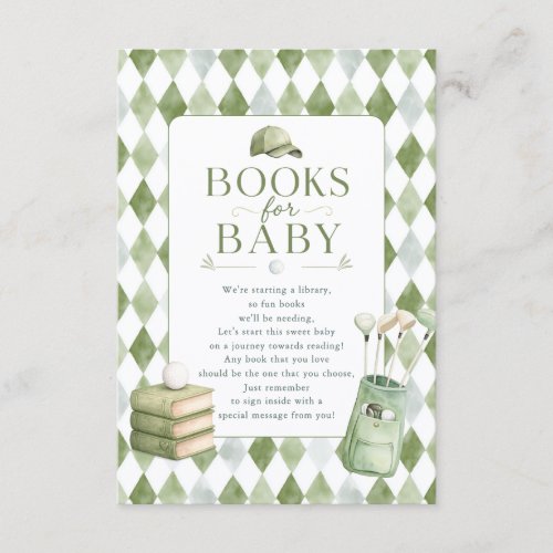 Golf Baby Shower Books for Baby Card