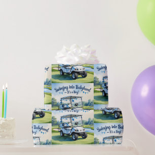 Golf Baby Shower  boy Blue themed Wrapping Paper