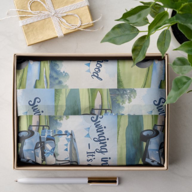Golf Baby Shower  boy Blue themed Wrapping Paper (Gift)