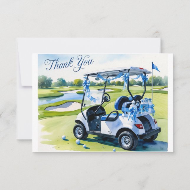 Golf Baby Shower Boy themed  Thank You Card (Front)