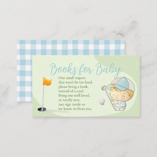 Golf Baby Shower Cute Boy Par_Tee Book Request Enclosure Card
