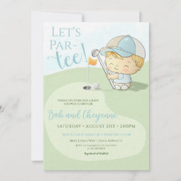 Golf Baby Shower Cute Boy Par-Tee Coed Party Invitation | Zazzle