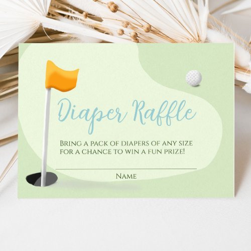 Golf Baby Shower Cute Boy Par_Tee Diaper Raffle Enclosure Card