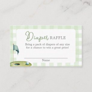 Golf Baby Shower Diaper Raffle Card