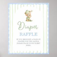 Golf baby shower Diaper Raffle sign
