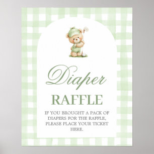 Golf baby shower Diaper Raffle sign