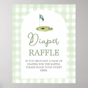 Golf baby shower Diaper Raffle sign