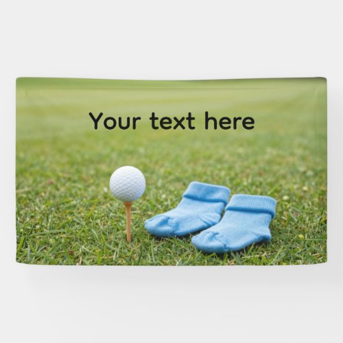 Golf Baby Shower for boy ball on green grass Banner