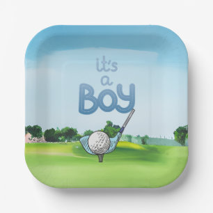 Golf Baby Shower for boy Paper Plates