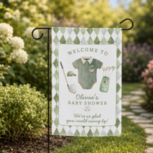 Golf Baby Shower Garden Flag Welcome Sign