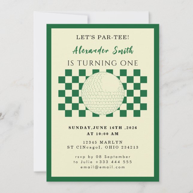 Golf Baby Shower Invitation (Front)