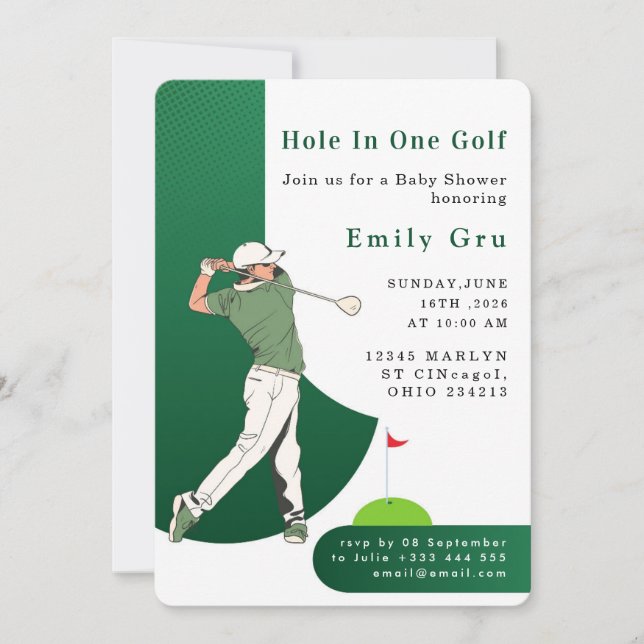 Golf Baby Shower Invitation (Front)