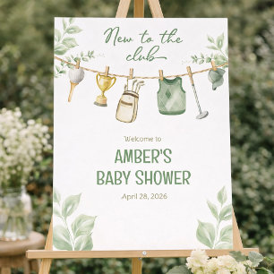 Golf Baby Shower Invitation   New to the Club Baby Foam Board