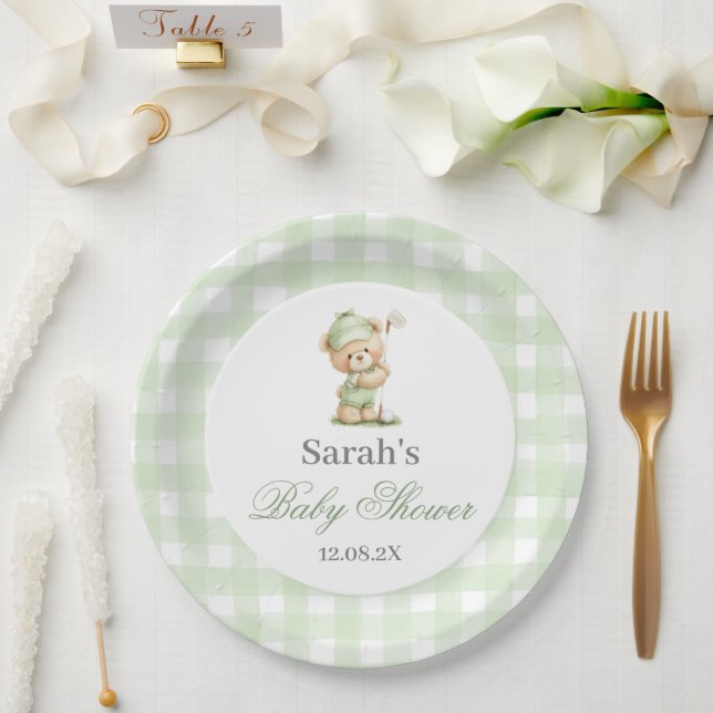Golf Baby Shower Paper Plates (Wedding)