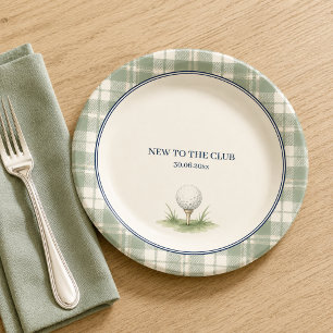 Golf Baby Shower Paper Plates, New to the Club Plates