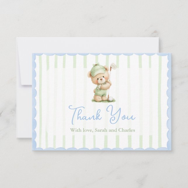 Golf  Baby Shower Thank You Card (Front)