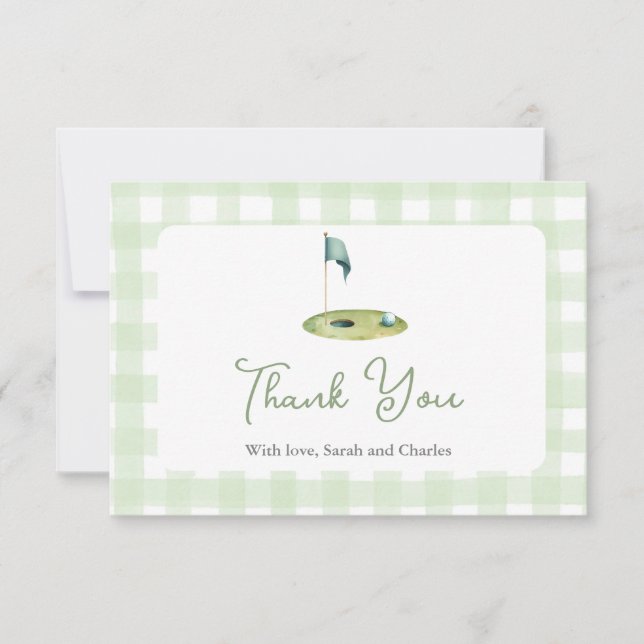 Golf  Baby Shower Thank You Card (Front)