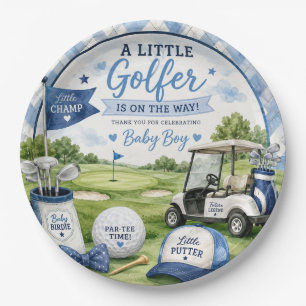 Golf Baby Shower themed on golf course for boy Paper Plates