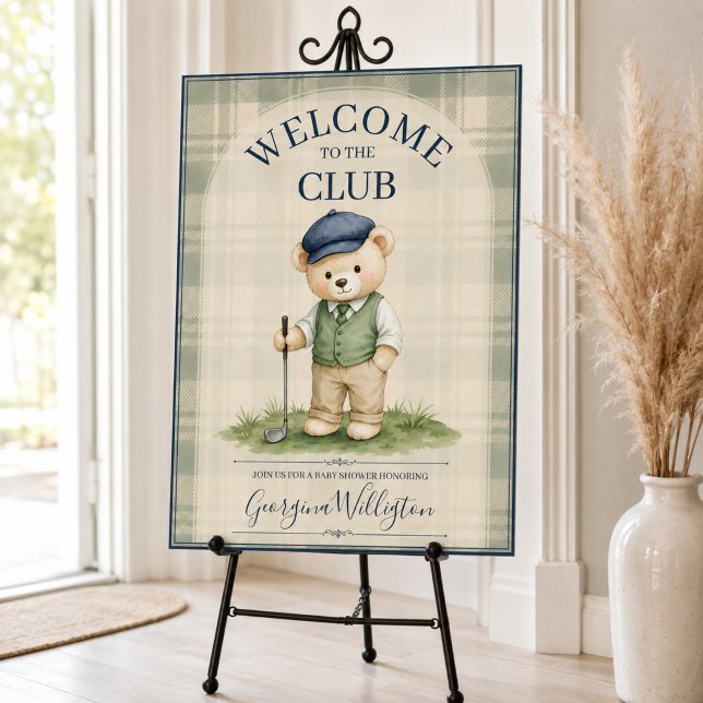 Golf Baby Shower Welcome Sign Teddy Bear (Creator Uploaded)