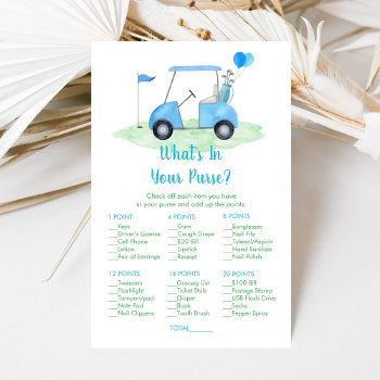 Golf Baby Shower What's In Your Purse Game by LittlePrintsParties at Zazzle