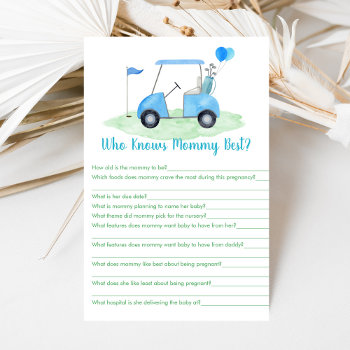 Golf Baby Shower Who Knows Mommy Best Game by LittlePrintsParties at Zazzle
