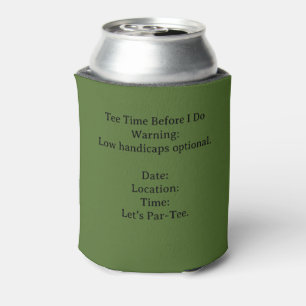 Golf Bachelor Par-Tee Golf Theme Invite Tee Time Can Cooler